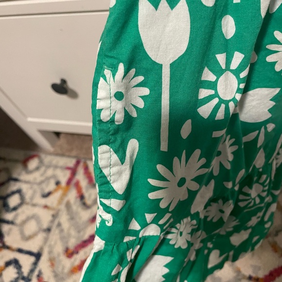 Primary Green Floral Print Dress - Picture 2 of 5